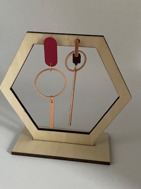 asymmetrisch goud bordeaux