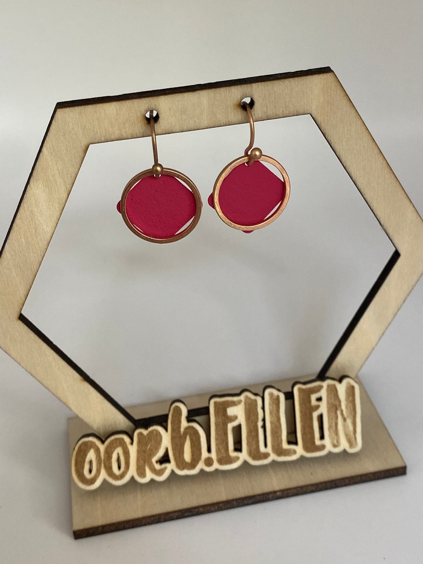 Vol klein frambozen vierkantje+ kleine rosé cirkel