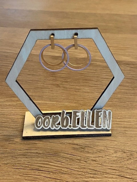 oud roze cirkel met mat gouden cirkel