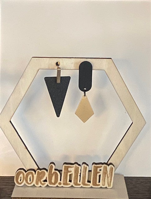 asymmetrisch paartje zwart-goud