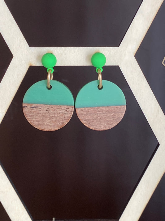 Hout turquoise aan fluorine bolletje