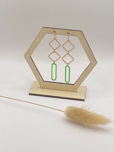 2 vierkanten + fluogroene ellipsen