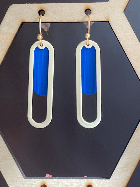 Wit-blauw lang ovaal