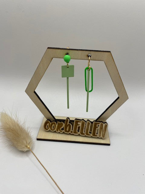 Asymmetrisch pastelgroen-fluogroen 2