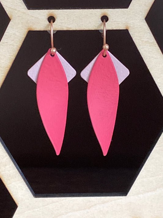 Blaadjes met roze vierkantjes
