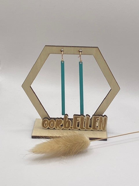 Lange turquoise staafjes