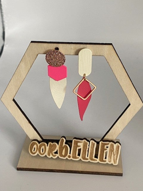 asymmetrie roze wit met blaadjes