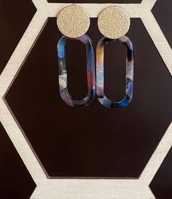 ellips multicolor aan gouden knopjes