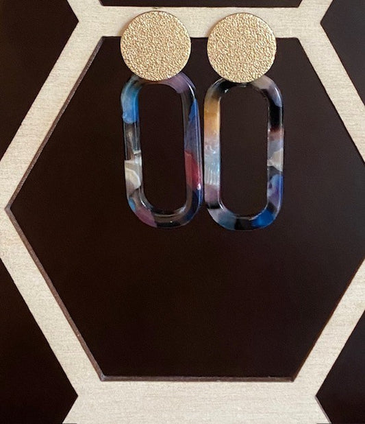 ellips multicolor aan gouden knopjes