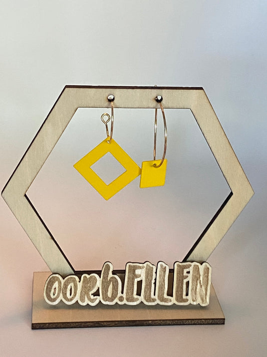 Asymmetrisch paartje okergeel