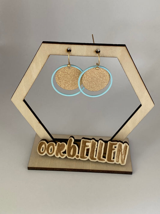 Volle gouden cirkels in blauwe cirkels