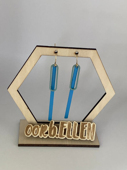 Open ellips + lang staafje blauwtinten