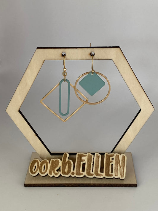 Asymmetrisch zeegroen ruit-cirkel